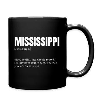Mississippi Bold Monochrome Logo - Full Colour Mug - black - Right