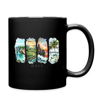 Design de Bali – Motif de vacances sur une île tropicale - Mug uni - noir - Droite