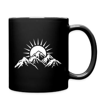 Mountains Sun Nature - Full Colour Mug - black - Right