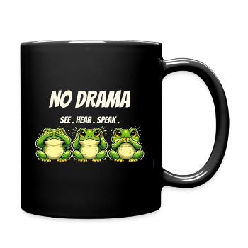 Drama Frogs Lake Hear Speak Saying - Full Colour Mug - black - Right