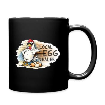 Coq espiègle – Motif drôle de ferme de poulets - Mug uni - noir - Droite