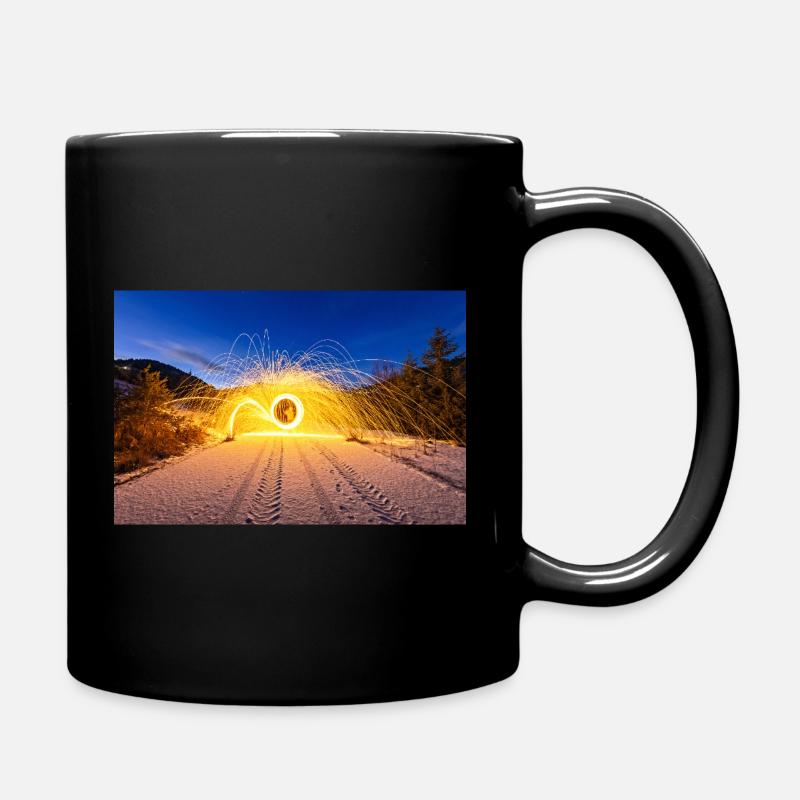 Brennende Stahlwolle - Tasse einfarbig - Schwarz