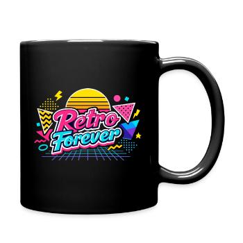 Retro Forever Neon 80s Vibe - Full Colour Mug - black - Right