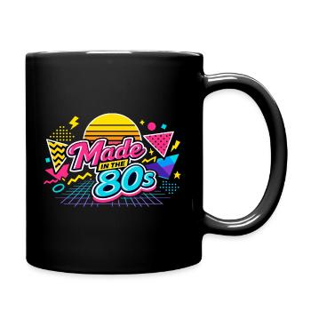 Made in the 80s Neon Retro - Tasse einfarbig - Schwarz - Rechts