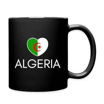Cœur avec drapeau algérien, j’aime l’Algérie - Mug uni - noir - Droite