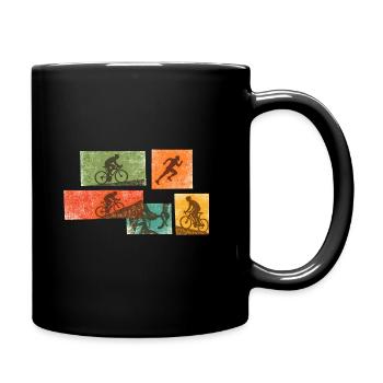 Bike Collage: Strength and Rhythm - Full Colour Mug - black - Right