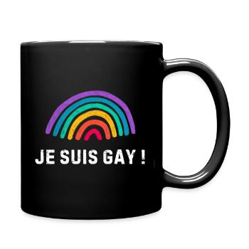 Je suis gay – arc-en-ciel fierté LGBTQ+ - Mug uni - noir - Droite