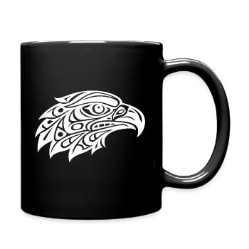 Tribal Eagle Head Art - Full Colour Mug - black - Right
