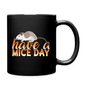 Have A Mice Day Funny Mouse Pun Design - Full Colour Mug - black - Right