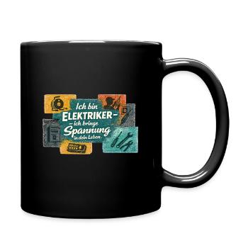 I'm an electrician Excitement in life - Full Colour Mug - black - Right