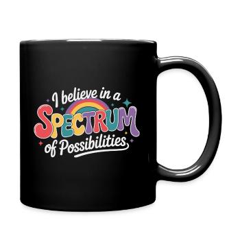 Regenbogen zur Unterstützung der Autismus-Aufklärung - Tasse einfarbig - Schwarz - Rechts