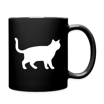 Cadeau Silhouettes de chats chats blancs - Mug uni - noir - Droite