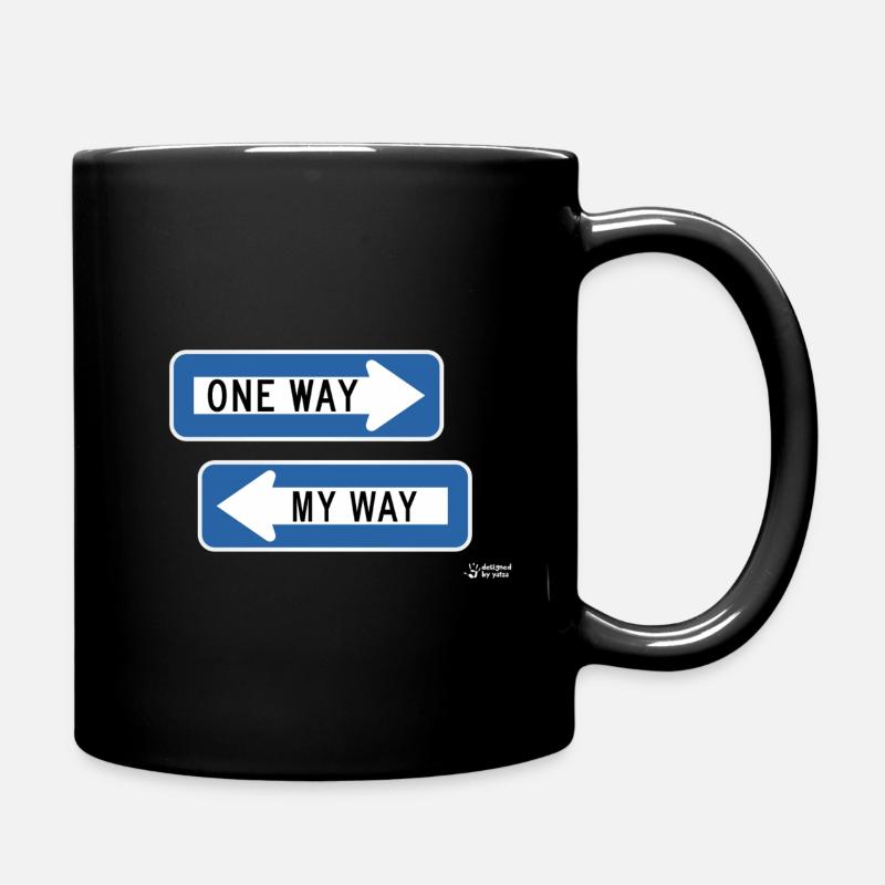 One Way vs My Way Sign Duo - Full Colour Mug - black