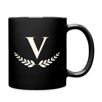 V - Tasse einfarbig - Schwarz - Rechts