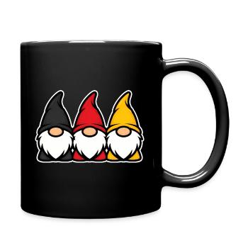 Germany Garden Gnomes Trio Black Red Gold - Full Colour Mug - black - Right