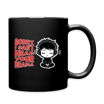 Anti-Drama Headphones Manga Relatable - Full Colour Mug - black - Right