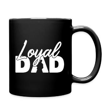 Loyaler Vater Silhouette Vaterstolz - Tasse einfarbig - Schwarz - Rechts