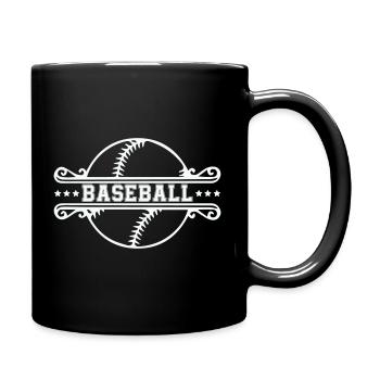 Baseball Ornamentrahmen Emblem - Tasse einfarbig - Schwarz - Rechts
