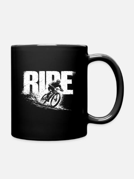 Ride Shirt Mountain Bike MTB Cycling Gift - Tasse einfarbig - Schwarz