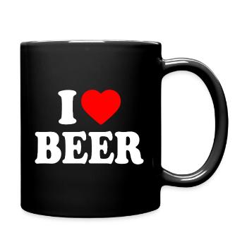 I Love Beer - Tasse einfarbig - Schwarz - Rechts