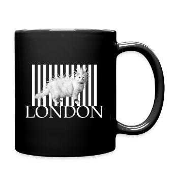 Punk Katze London Kontrast streetwaer - Tasse einfarbig - Schwarz - Rechts