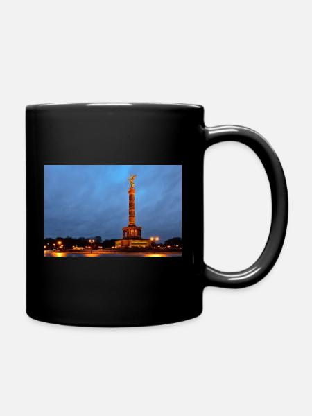 Berlin Victory Column at Dusk - Full Colour Mug - black