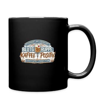 Blutgruppe Kafee Positiv  - Tasse einfarbig - Schwarz - Rechts