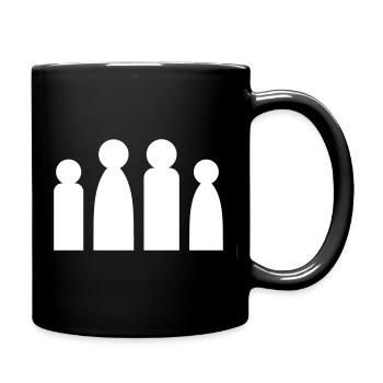 Minimalist Family - Silhouette Parents Children - Full Colour Mug - black - Right