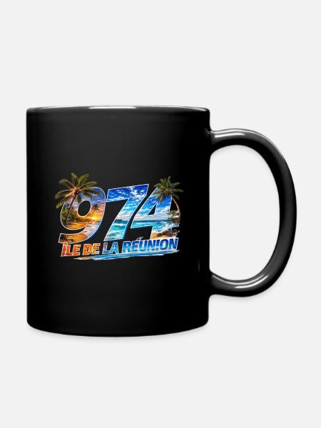 974 Ile de la Reunion Design tropical - Mug uni - noir