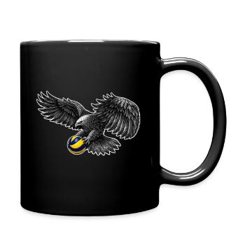 Eagle with volleyball outline - Full Colour Mug - black - Right