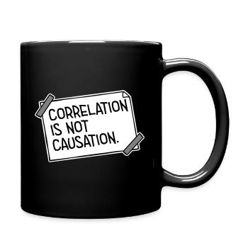 Correlation Is Not Causation Nerd Science - Full Colour Mug - black - Right