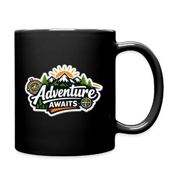 L’aventure attend – Boussole de la forêt de montagne - Mug uni - noir - Droite