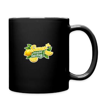 Sauer macht Lustig Zitronen - Tasse einfarbig - Schwarz - Rechts