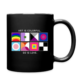 L’art est coloré – l’amour aussi – LGBTQIA+ géométrique - Mug uni - noir - Droite