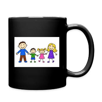 mom and kids - Full Colour Mug - black - Right