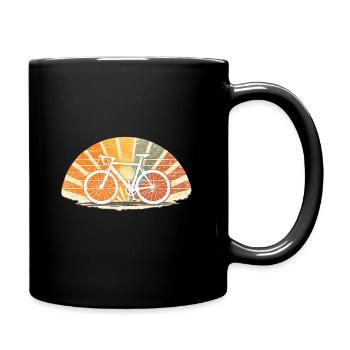 Sunburst Bicycle Retro Silhouette - Full Colour Mug - black - Right
