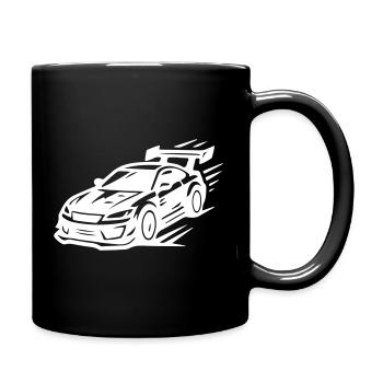 Auto Sportwagen Symbol Turbo - Tasse einfarbig - Schwarz - Rechts
