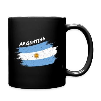 Argentina Argentinien Argentinische Flagge Brush - Tasse einfarbig - Schwarz - Rechts