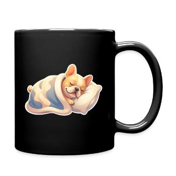 French Bulldog Sleeping - Full Colour Mug - black - Right