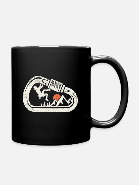 Klettern Bouldern Kletterer Felsklettern Karabiner - Tasse einfarbig - Schwarz