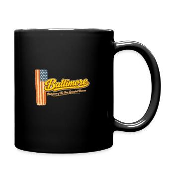 Design rétro du drapeau vintage de Baltimore - Mug uni - noir - Droite