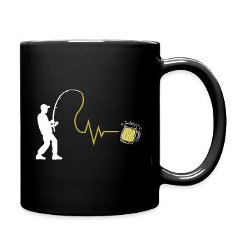Le cœur du pêcheur et la bière d’après-travail - Mug uni - noir - Droite