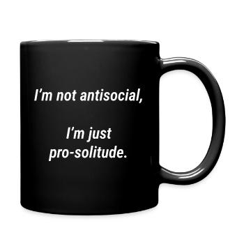 Pro Solitude Quote Tee - Tasse einfarbig - Schwarz - Rechts