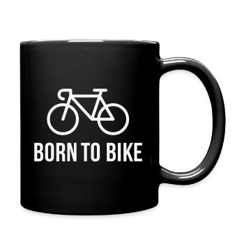 Born To Bike (Radfahrer / Fahrrad / Rennrad / B) - Tasse einfarbig - Schwarz - Rechts
