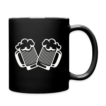 Tapotement des verres à bière - Mug uni - noir - Droite