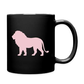 Pastell LöwenSilhouette - Tasse einfarbig - Schwarz - Rechts
