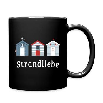 Strandliebe – Maritime Strandhäuser - Tasse einfarbig - Schwarz - Rechts
