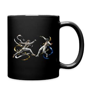 Duellfecht-Energie-Bänder - Tasse einfarbig - Schwarz - Rechts