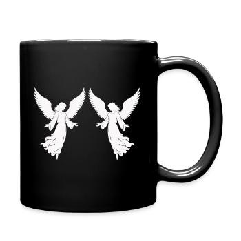 Doppelte Engelsflügel Silhouette - Tasse einfarbig - Schwarz - Rechts