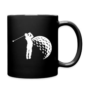 Golf Schwung Silhouette - Tasse einfarbig - Schwarz - Rechts
